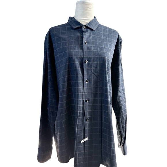 Tasso Elba Men's Navy Checkered Shirt XXL - Picture 2 of 5